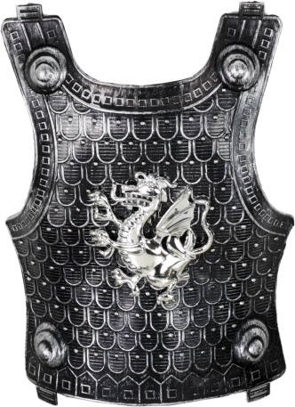 Helm und Weste im Ritterstil