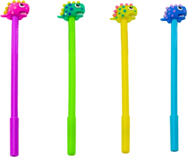 Dinosaurier-Kugelschreiber mit Stopper Schwarze Mine Mix Lila Grün 0,5 mm