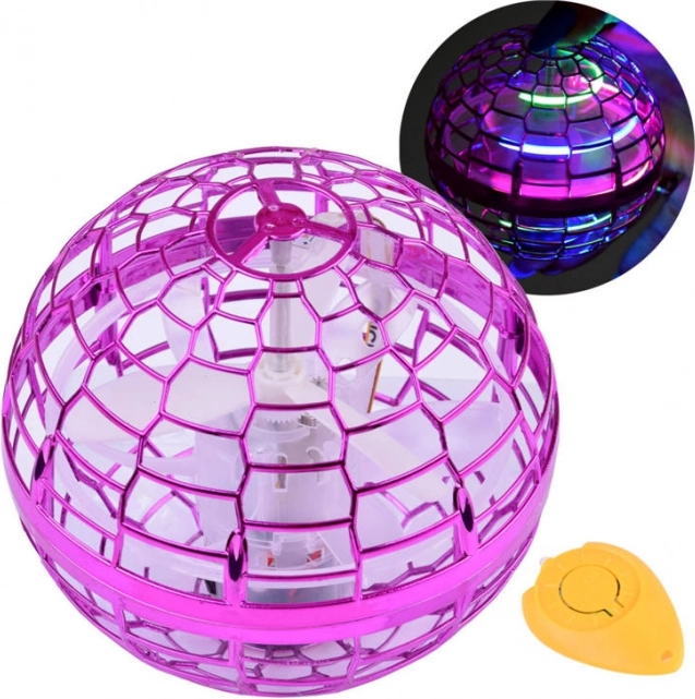 Fliegende UFO-Kugel mit LED und Handsteuerung – Lila