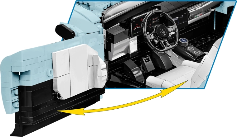 Funktionale Elemente: zu öffnende Türen und detailliertes Cockpit