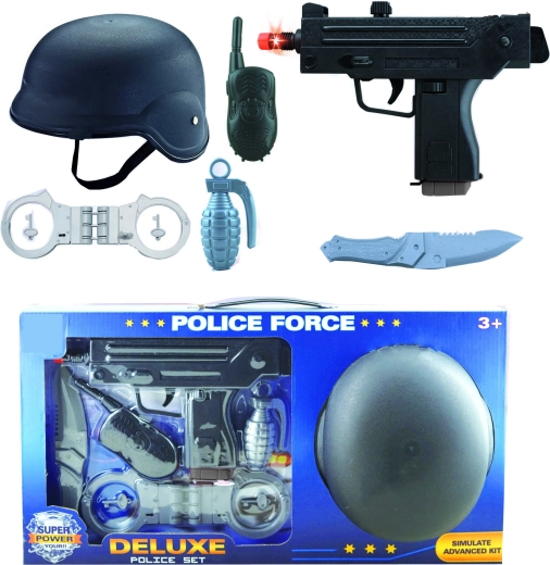 Polizeimaschinenpistole mit Ausrüstung – Set 6 Stk.