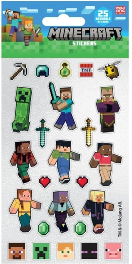 Wiederverwendbare Minecraft-Aufkleber – 25 Stück