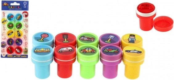 Selbstfärbende Stempel Meine ersten Autos, Kunststoff-Set 10 Stk.