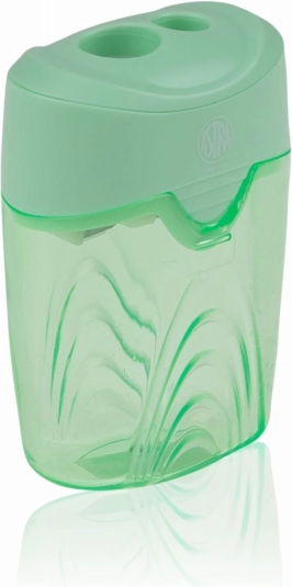 Doppeltes Pastell-Anspitzer ASTRA mit Auffangbehälter