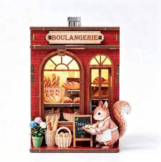 2Kids Toys 3D-Holzbausatz (DIY) Magnet Eichhörnchen-Bäckerei