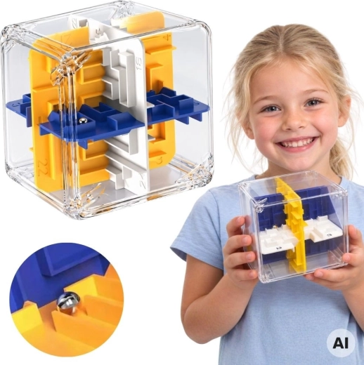Woopie Logikspiel 3D-Labyrinth mit Kugel