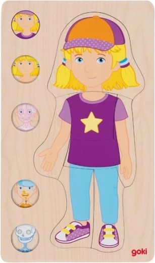 Goki Holzpuzzle menschlicher Körper Mädchen