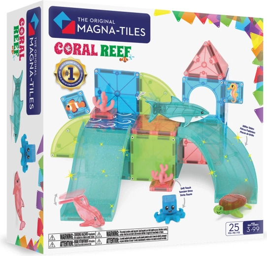 MAGNA-TILES Magnetbausatz Korallenriff, 25 Teile