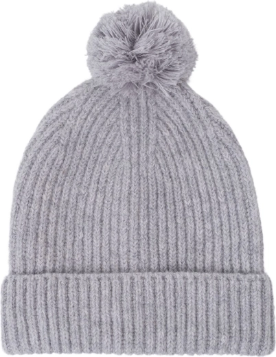 Lodger Merino-Strickmütze Drizzle mit Bommel 6–12 Monate