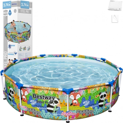 Bunter Kinderrahmenpool BESTWAY 274 × 66 cm