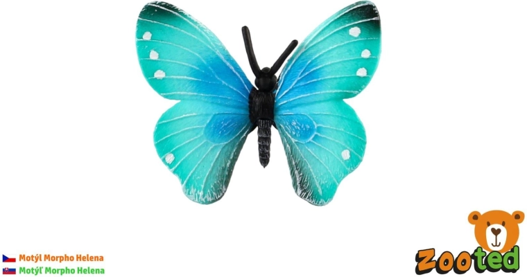 Tropischer Schmetterling Morpho Helena Zooted, Kunststofffigur 7 cm
