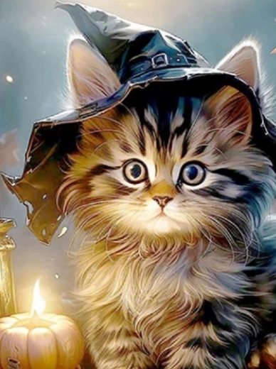 Norimpex Diamantmalerei Katze mit Hut 30 × 40 cm