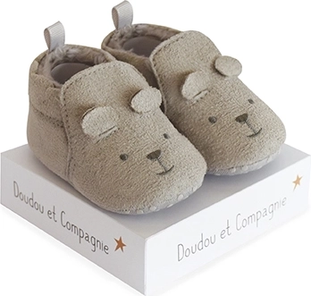 Babyschühchen mit Plüschfutter 0–6 Monate, grau – DOUDOU
