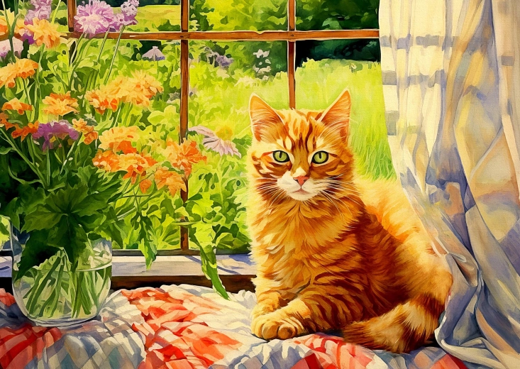 Enjoy Puzzle Katze in der Landhausküche 1000 Teile