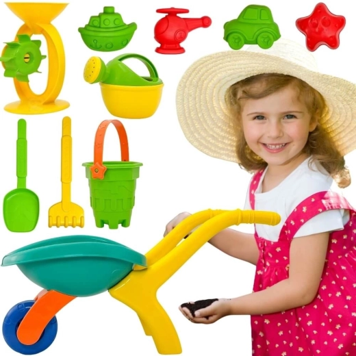 Woopie Kinder Garten- und Sand-Set mit Schubkarre 10-tlg.