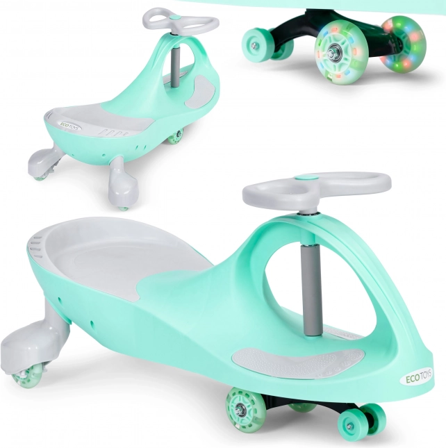 Wiggle-Rutschfahrzeug mit LED-Rädern grün ECOTOYS