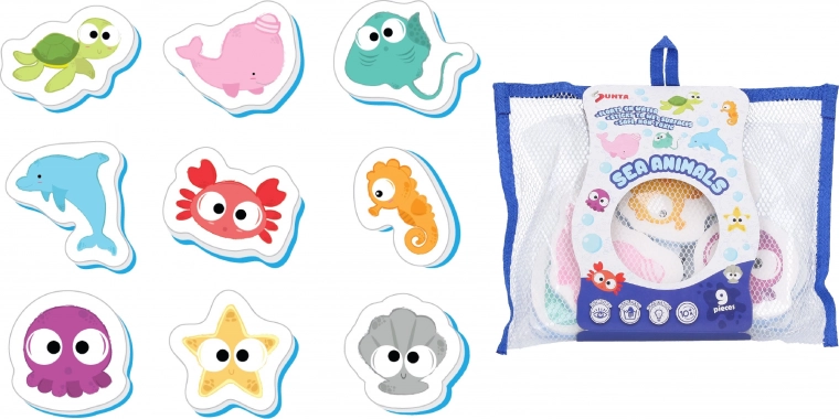 Badespielzeug aus Schaumstoff mit Motiven von Meeresbewohnern