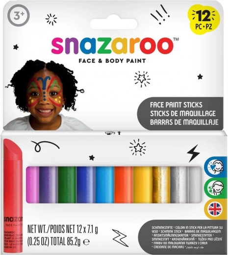 Snazaroo Set Gesicht- und Körperfarben in Stiften 12 Stk.