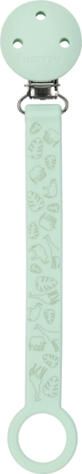 Nattou Silikon-Schnullerclip mit Print, Mintgrün