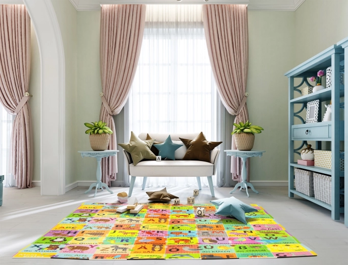 Beidseitiges Design: Alphabet und Landleben