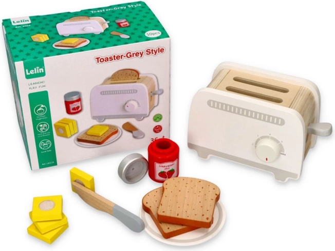 Holz-Toaster für Kinder – grau