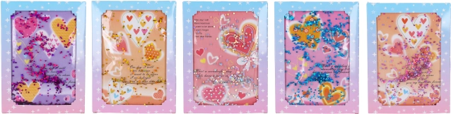 Notizbuch 15 × 21 cm mit Herz und Glitzer in Flüssigkeit, 80 Blatt
