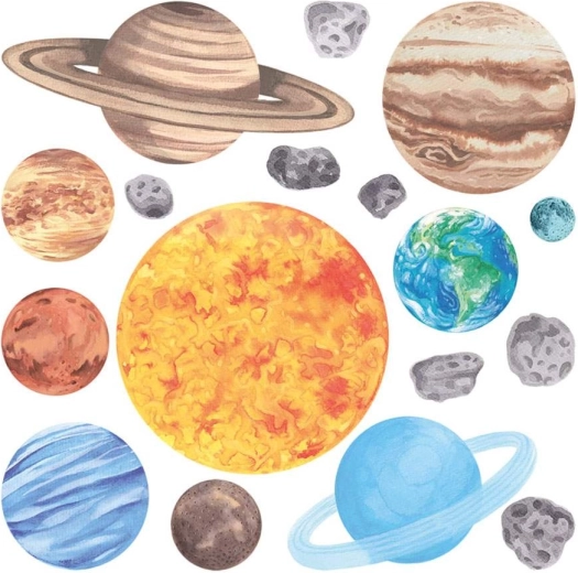 Lehrreiche Dekoration mit allen Planeten
