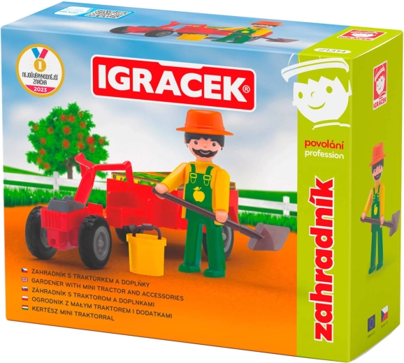 EFKO Igráček Gärtner – Figurenset mit Traktor und Zubehör