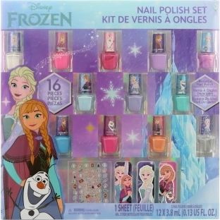 Frozen Nagelset für Kinder, 12 Lacke, Aufkleber und Feilen
