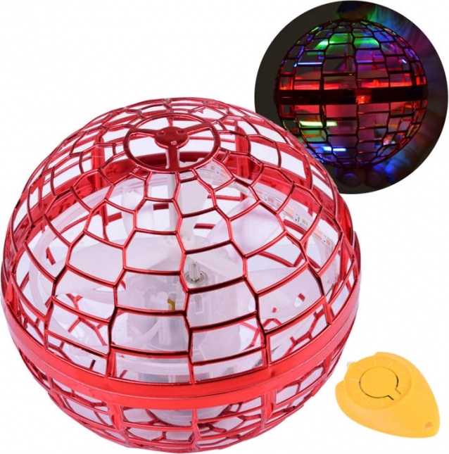 Fliegende UFO-Kugel mit LED und Handsteuerung – Rot