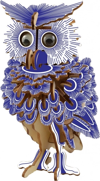 Holzkunst 3D-Puzzle - Bunte Eule