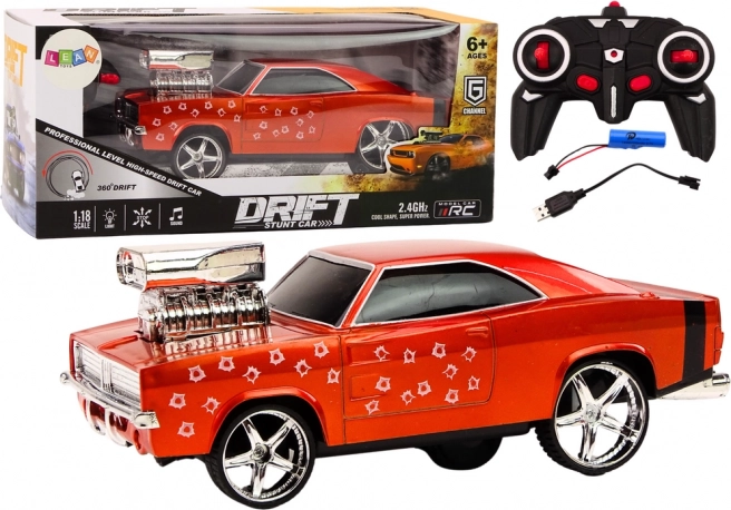 Ferngesteuertes 1:18 Drift 360 Lichter Geräusche Rot