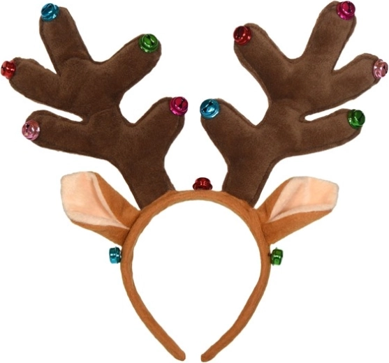 Weihnachts-Haarreif mit Rentiergeweih und Ohren, braun