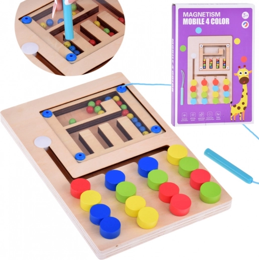 Magnetisches Montessori-Holzspielzeug mit Kugeln