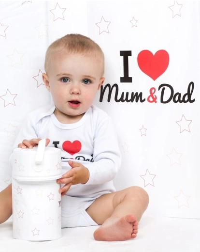 Originaler Aufdruck „I Love Mum and Dad“