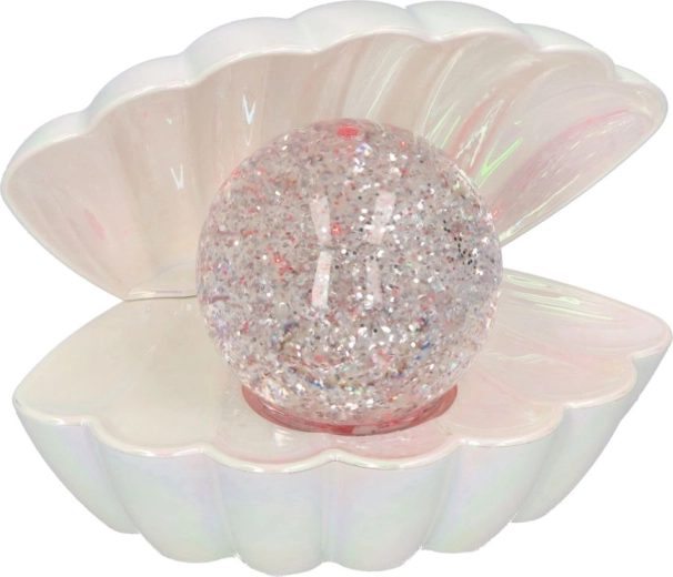 Weiße dekorative LED-Lampe mit glitzernder Perle