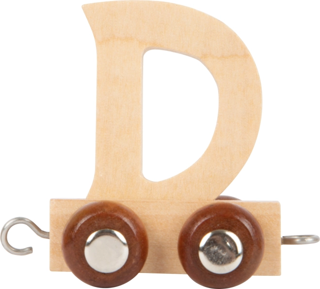 SMALL FOOT Holz-Waggon mit dem Buchstaben D für die Holzeisenbahn