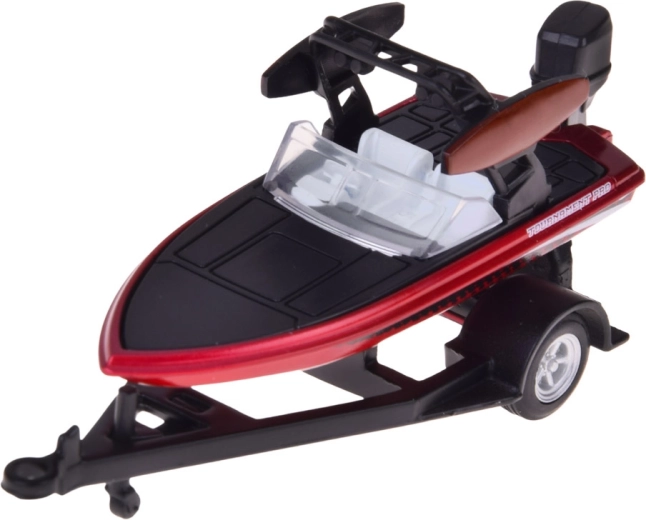 Detailliertes Motorboot mit Außenbordmotor