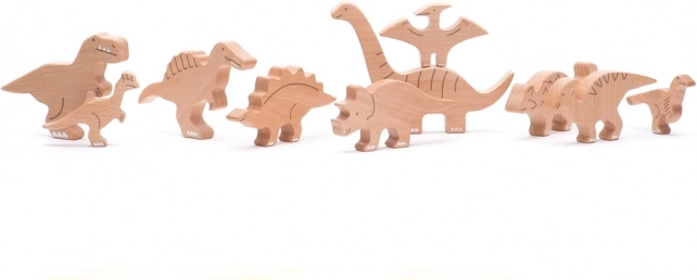 Set aus Holz-Dinosauriern Bajo 10 Stk