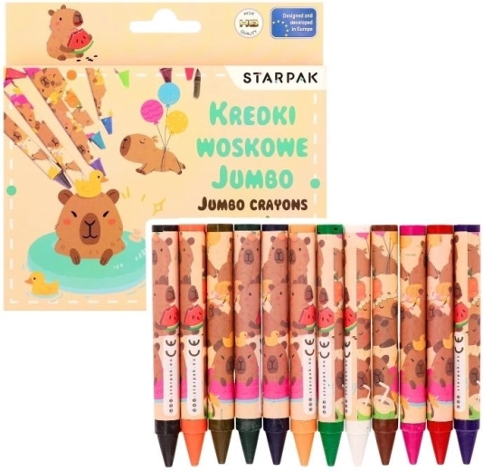 Jumbo-Wachsmalstifte Capybara 12 Farben