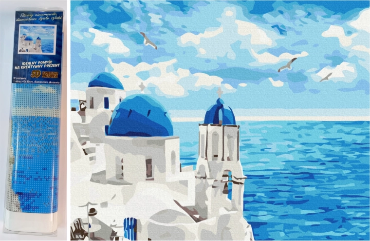 NORIMPEX Diamantmalerei Wolken über Santorin 30 × 40 cm