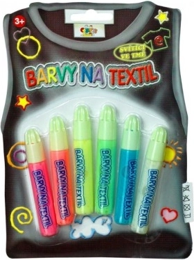 Textilfarben leuchtend im Dunkeln – Set mit 6 Neon-Farbtönen im 7-ml-Applikator