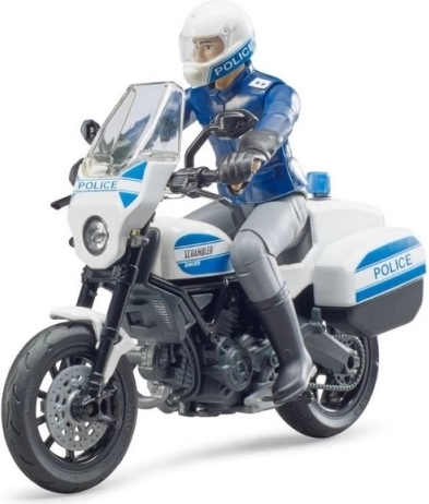 Bruder Polizeimotorrad Ducati Scrambler mit Fahrer