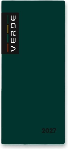 Wochentimer Verde 2027, grün, im PVC-Umschlag