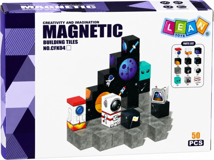 50 magnetische Bausteine für 3D-Bauten