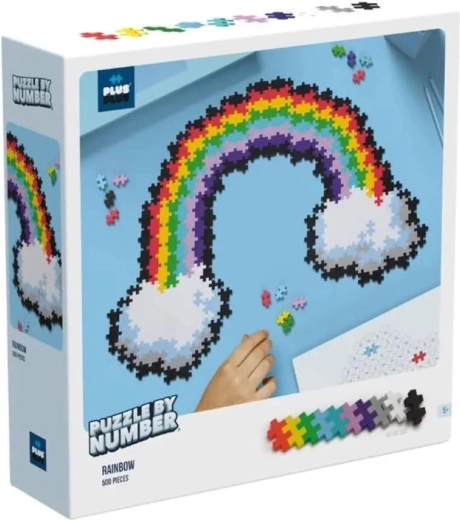 Nach Zahlen gelegter Regenbogen