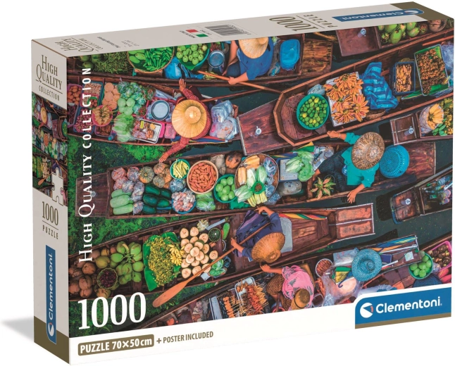 Clementoni Puzzle 1000 Teile – Thailändischer schwimmender Markt