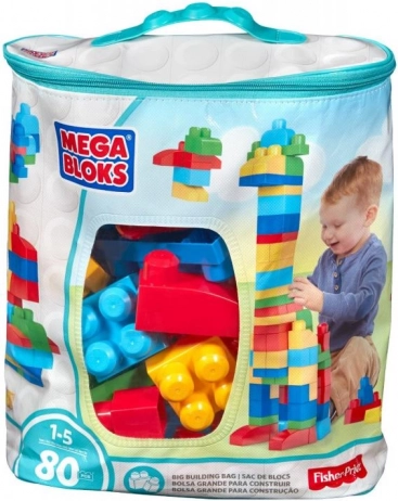 Mega Bloks großer Beutel mit Bausteinen – blau (80 Teile)
