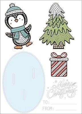 2Kids Toys Diamantmalerei mit Aufsteller Weihnachts-Pinguin
