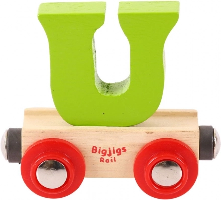 Bigjigs Rail Holzwagen mit Buchstabe U